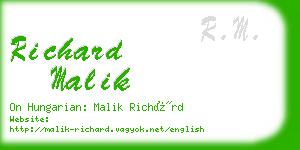 richard malik business card